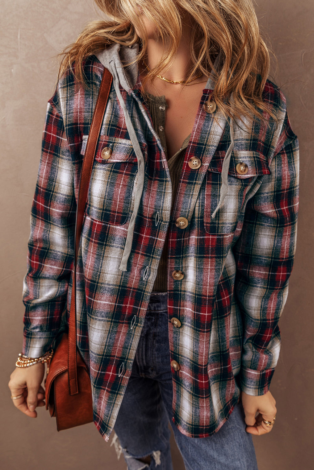 Veste de surchemise boutonnée | Capuchée | Pour FEMMES