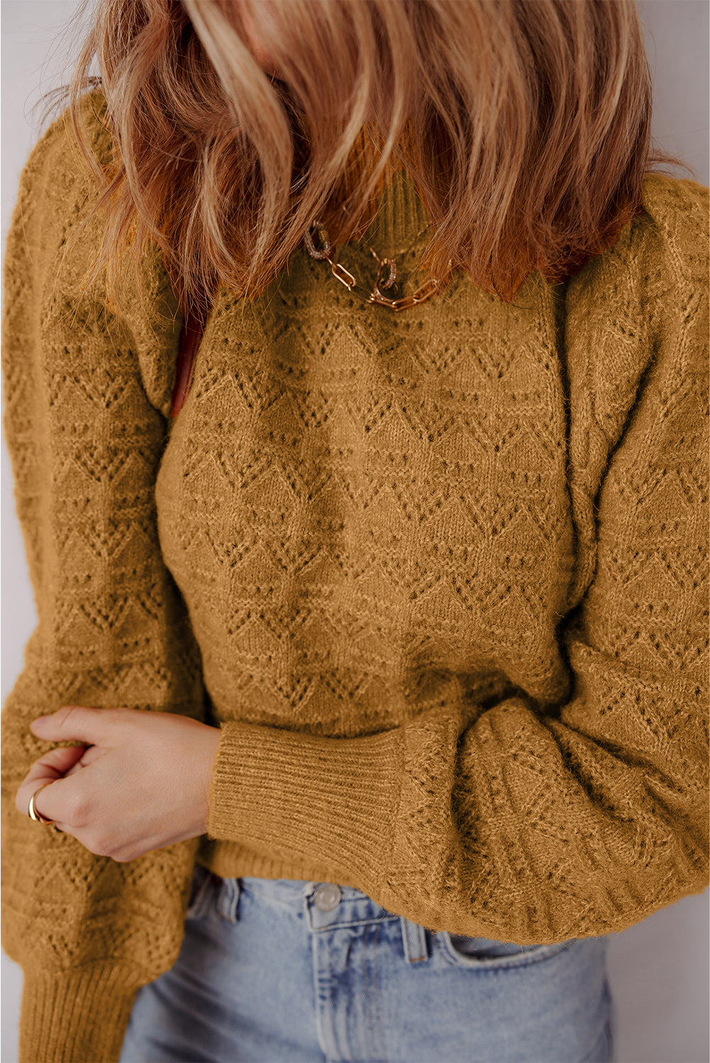 Pull col montant "Sofia" orange, pour FEMMES