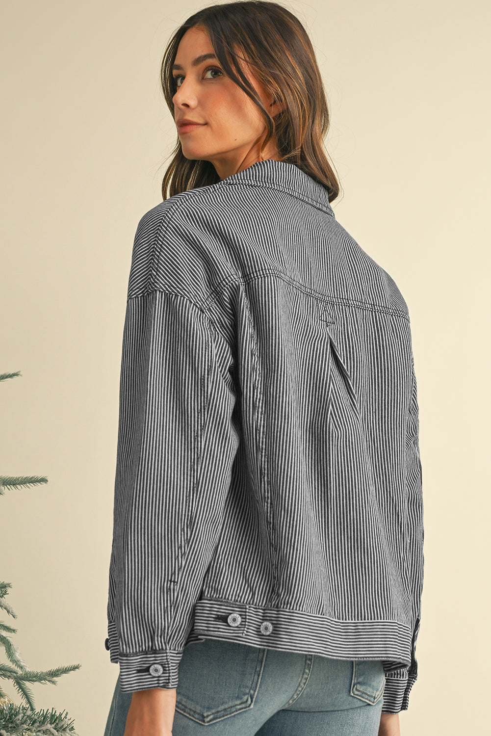 Veste en jean bleu & gris | Pour FEMMES