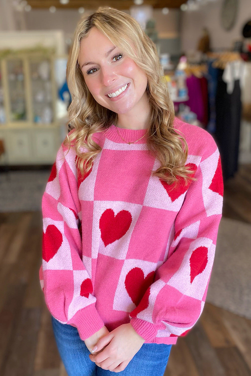Pink Heart Sweater | For WOMEN