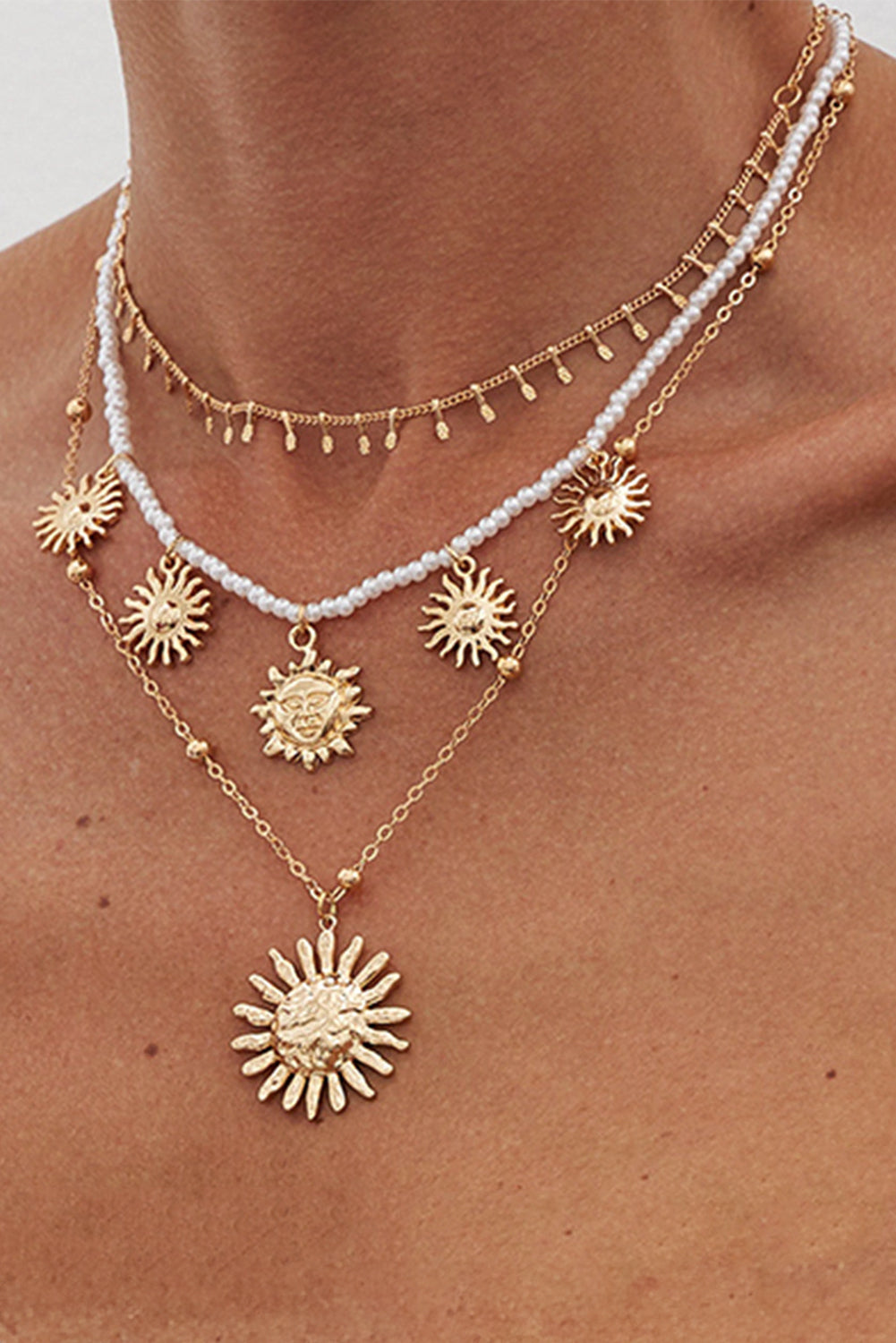 Collier multicouches doré "Emma", pour FEMMES