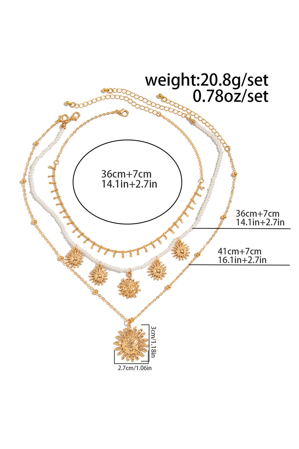 Collier multicouches doré "Emma", pour FEMMES