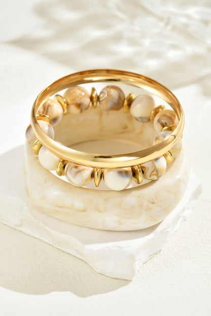 Set of resin and gold bracelets "Belinda"