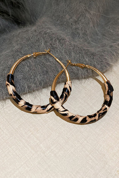 Leopard print and gold hoop earrings "Ranyah"