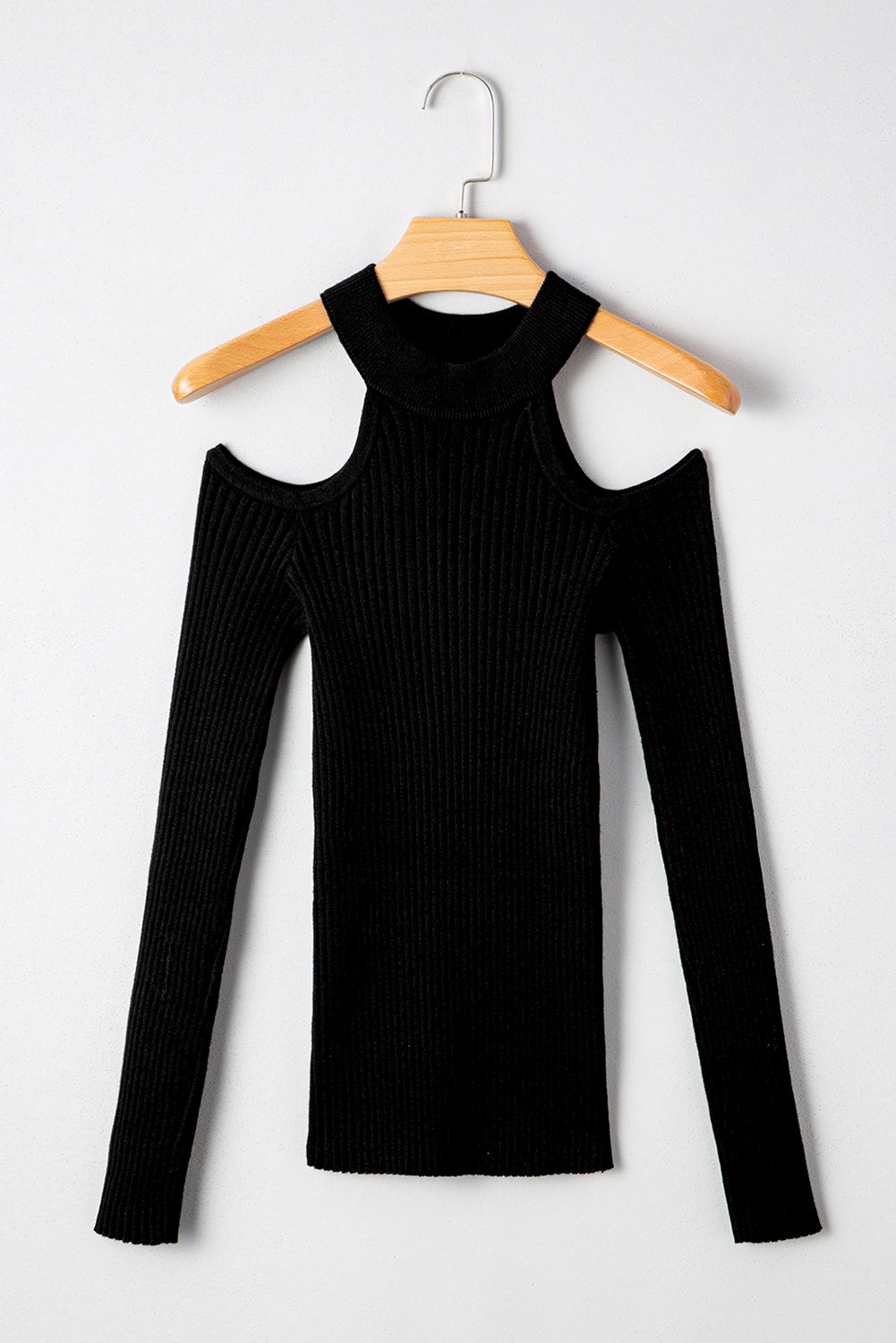Pull noir à épaules dénudées, pour FEMMES