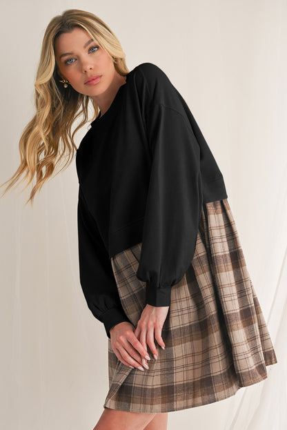 Robe courte en pull | Manches longues
