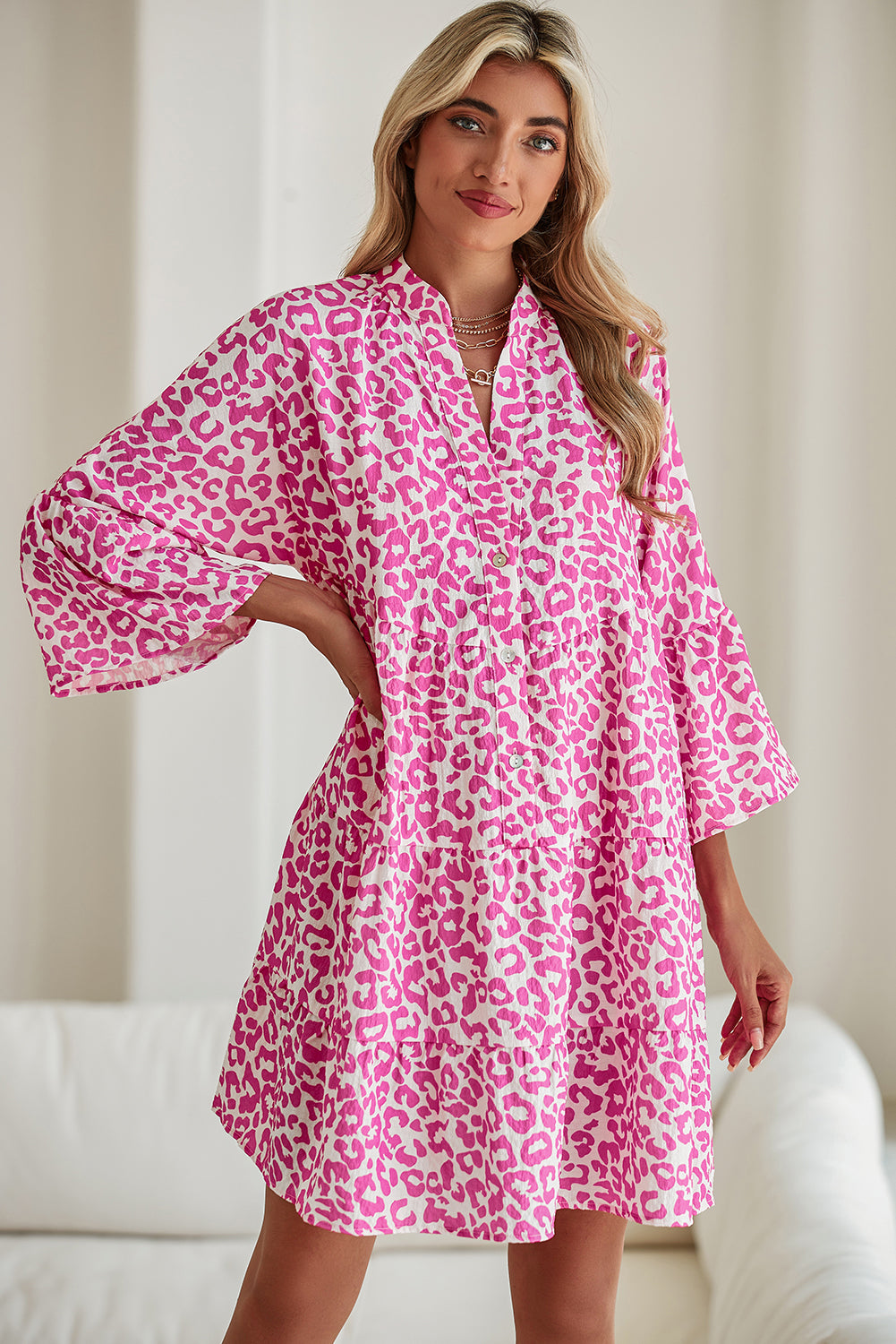 Robe courte rose "Sarah"