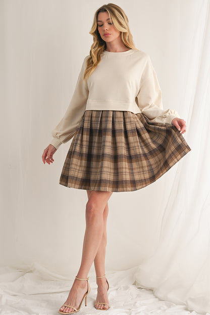 Robe courte en pull | Manches longues