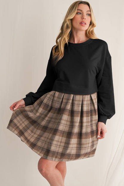 Robe courte en pull | Manches longues