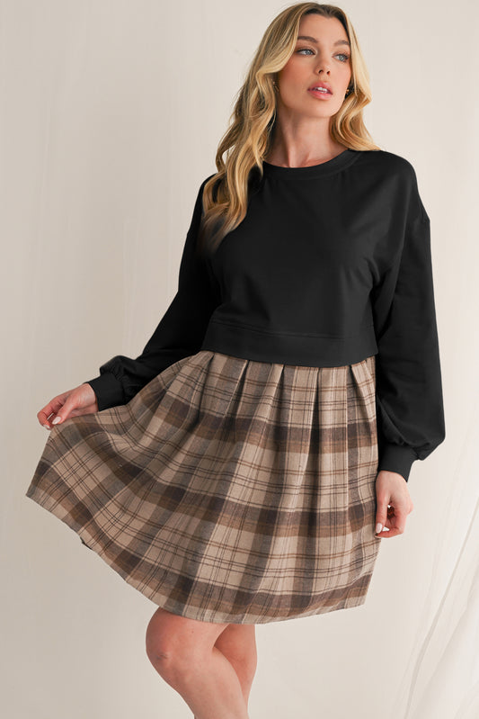 Robe courte en pull | Manches longues