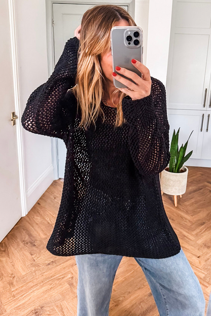 Women's "Victoria" Black Long Sleeve Top