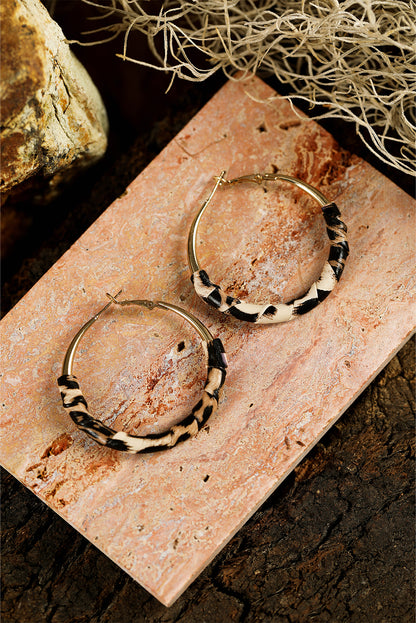 Leopard print and gold hoop earrings "Ranyah"