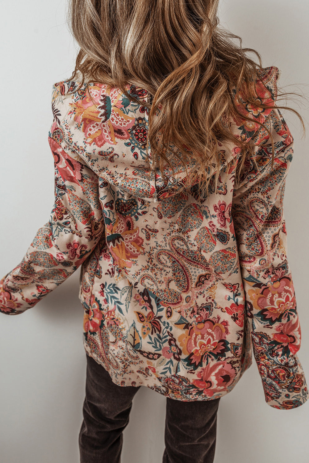 Warm Hooded Overshirt Jacket | Floral Print | For WOMEN