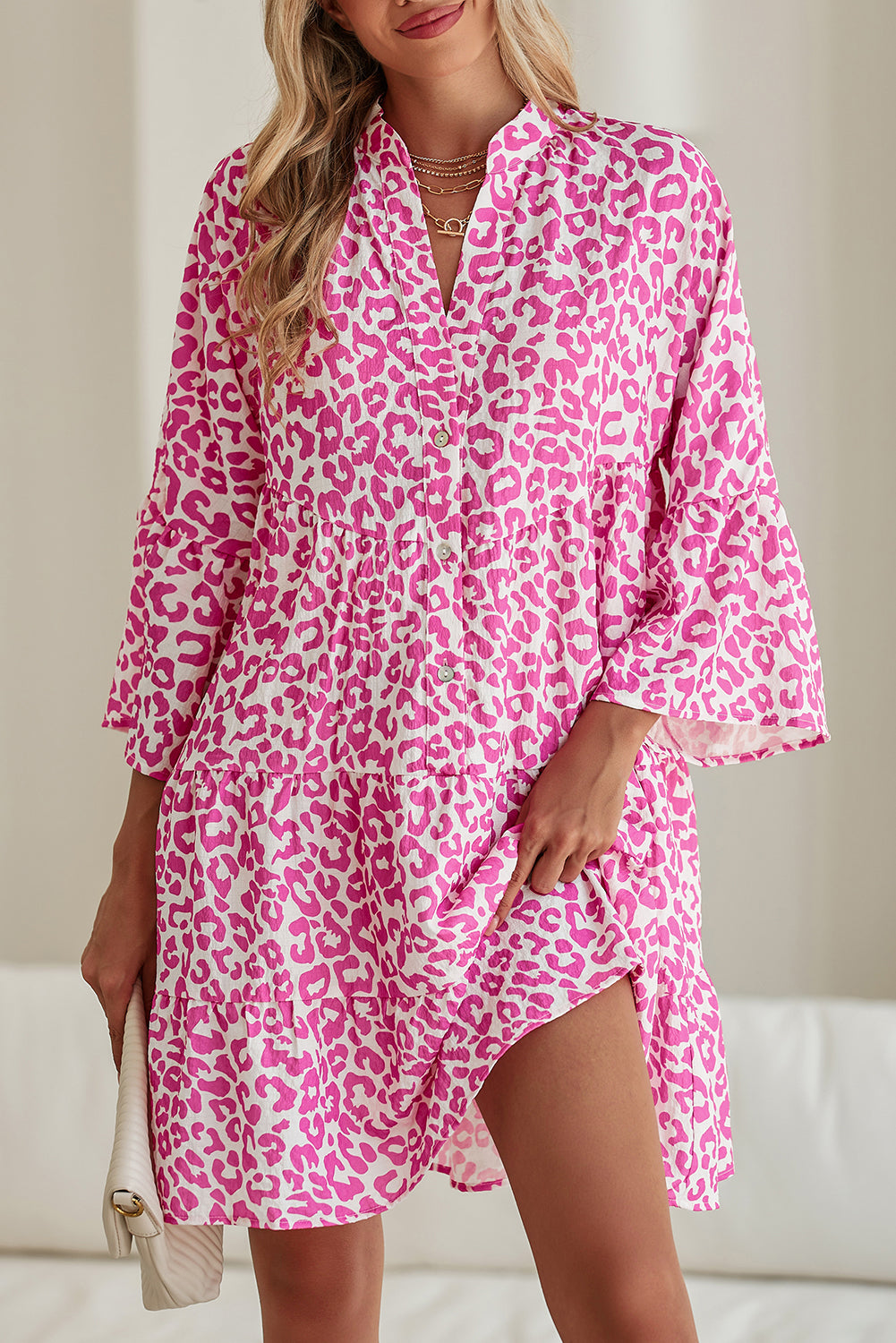 Robe courte rose "Sarah"
