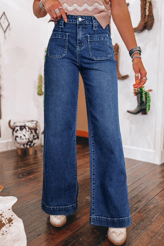 Jean pour FEMMES | Bleu | Large et straight