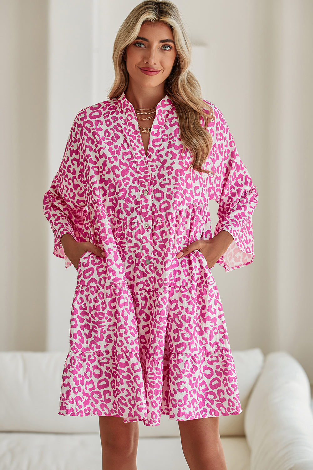 Robe courte rose "Sarah"