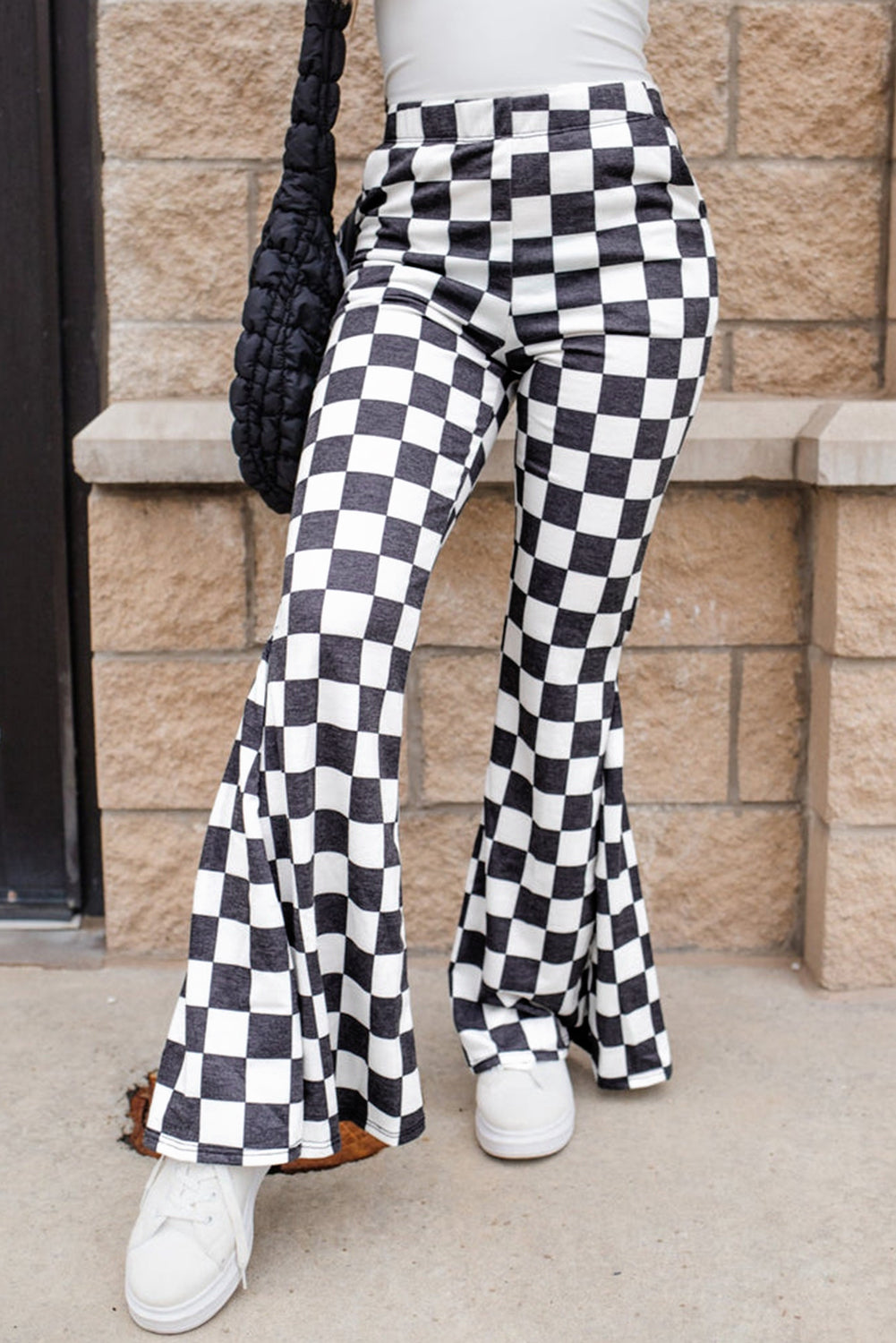 Women's Elephant Leg Joggers | Black and White Patterns