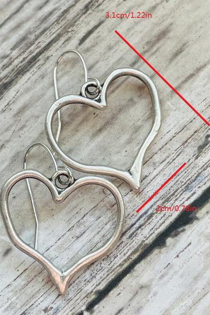 Silver "Lily" heart-shaped earrings