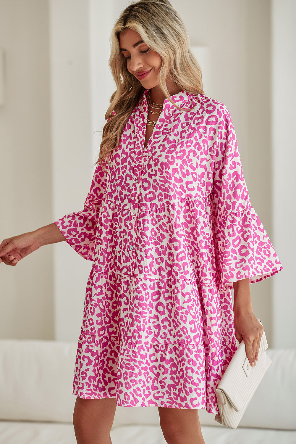 Robe courte rose "Sarah"