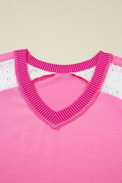 Sweatshirt plus size "Rose" à dentelle, pour FEMMES