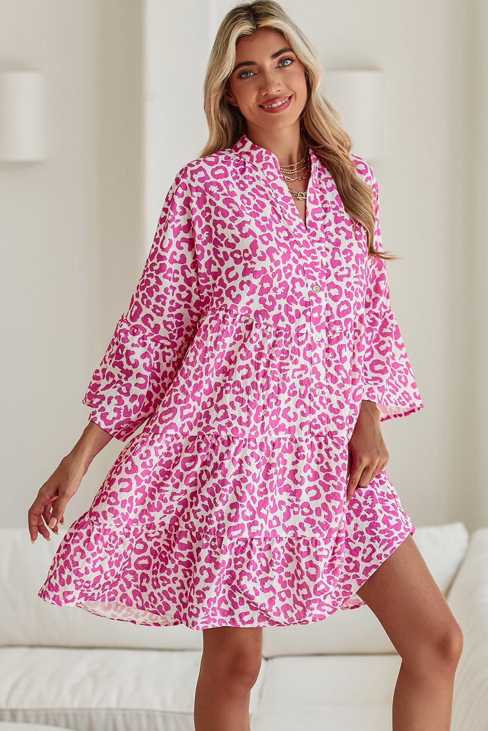 Robe courte rose "Sarah"
