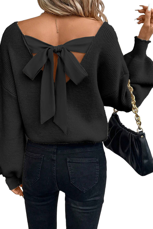 Pull au col V | Noeud de papillion | Pour FEMMES