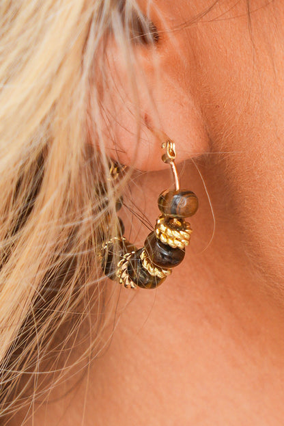 Boucles d'oreilles créoles en perle et or