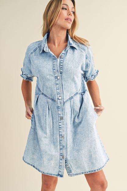 Robe courte en jean | Avec poches