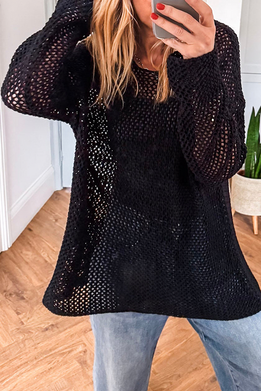 Women's "Victoria" Black Long Sleeve Top