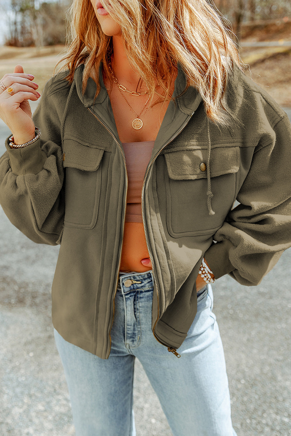 Pull capuché & zippé | Pour FEMMES