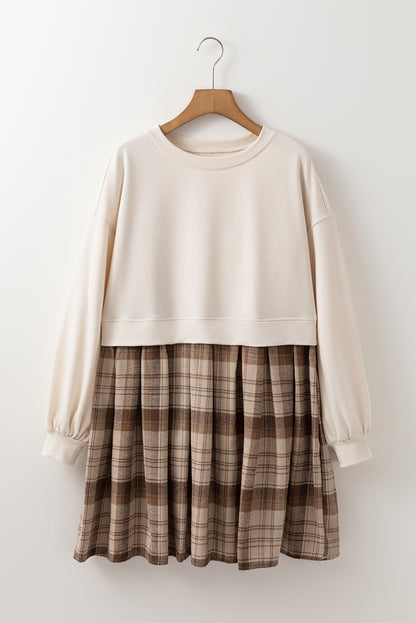 Robe courte en pull | Manches longues