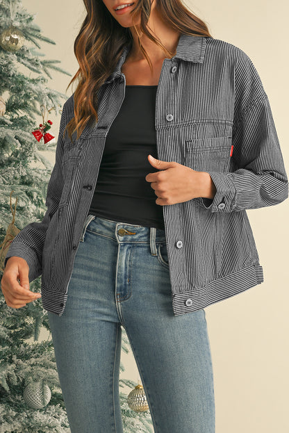 Veste en jean bleu & gris | Pour FEMMES