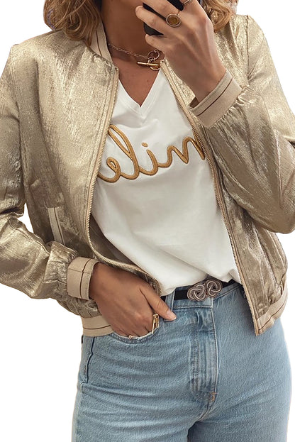 Shiny Jacket | Zip | For WOMEN