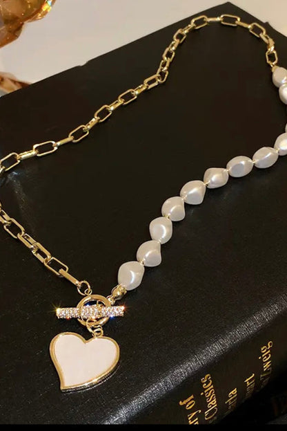 Pearl Necklace | Heart Pendant | For Women