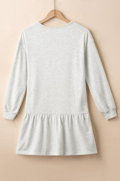 Robe courte en pull | À manches longues