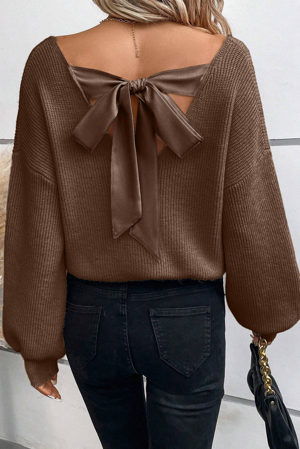 Pull au col V | Noeud de papillion | Pour FEMMES