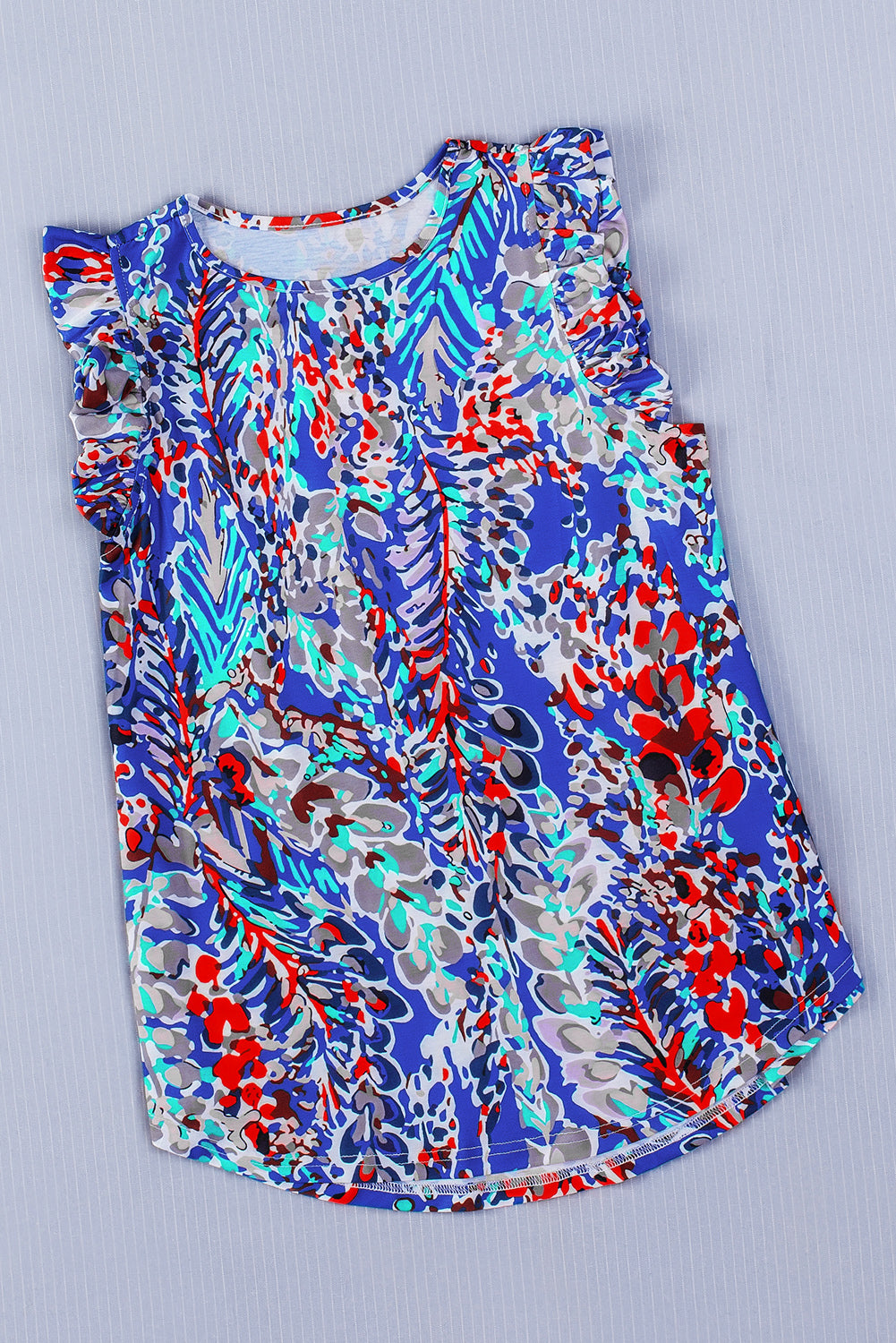 Haut bleu | Sans manches | Pour FEMMES