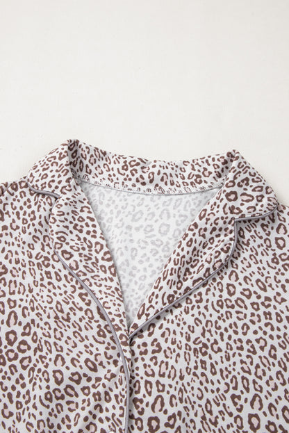 Pyjama blanc | Imprimé léopard | Pour FEMMES
