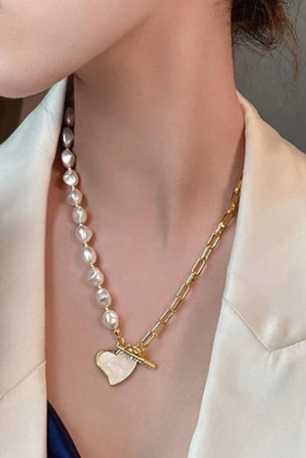 Pearl Necklace | Heart Pendant | For Women