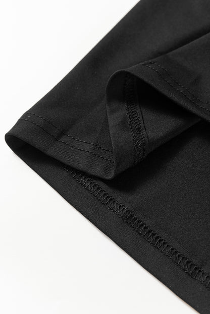 Robe mi-longue noir | Sans manches | À fente