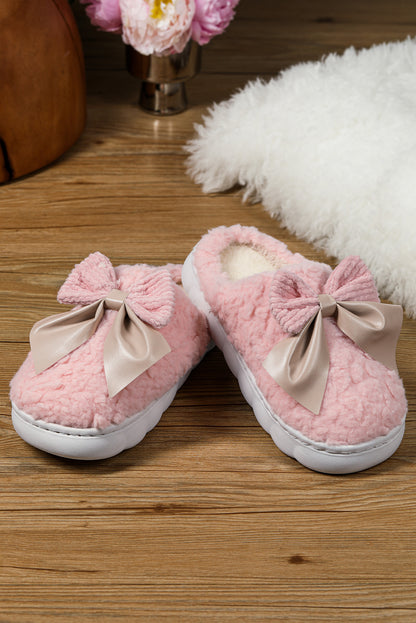 Pantoufles blanches à noeud de papillon | Pour FEMMES