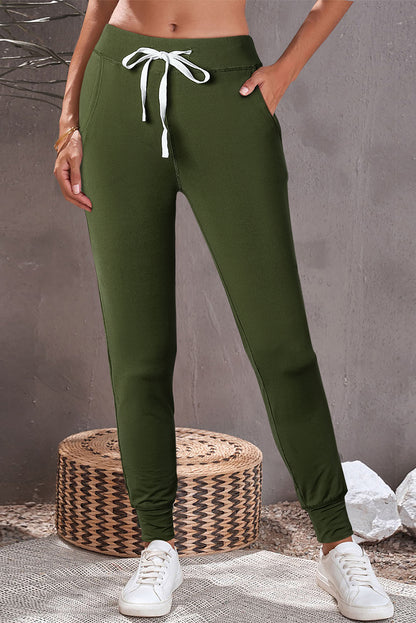 Black skinny joggers | With pockets | For women