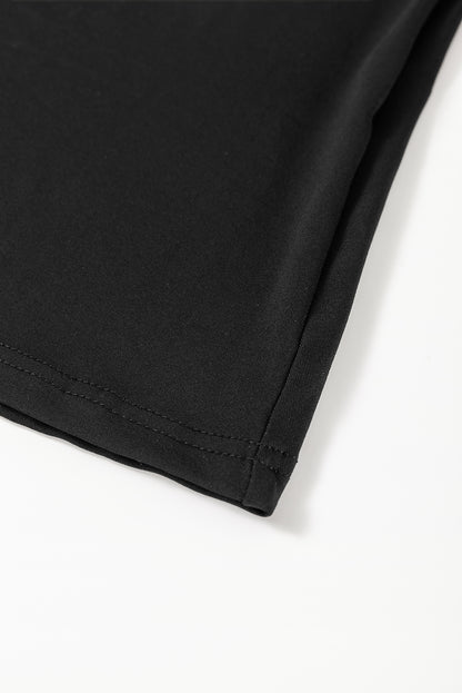 Robe mi-longue noir | Sans manches | À fente