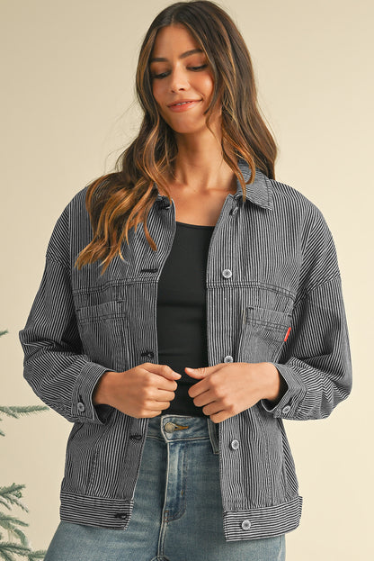 Veste en jean bleu & gris | Pour FEMMES