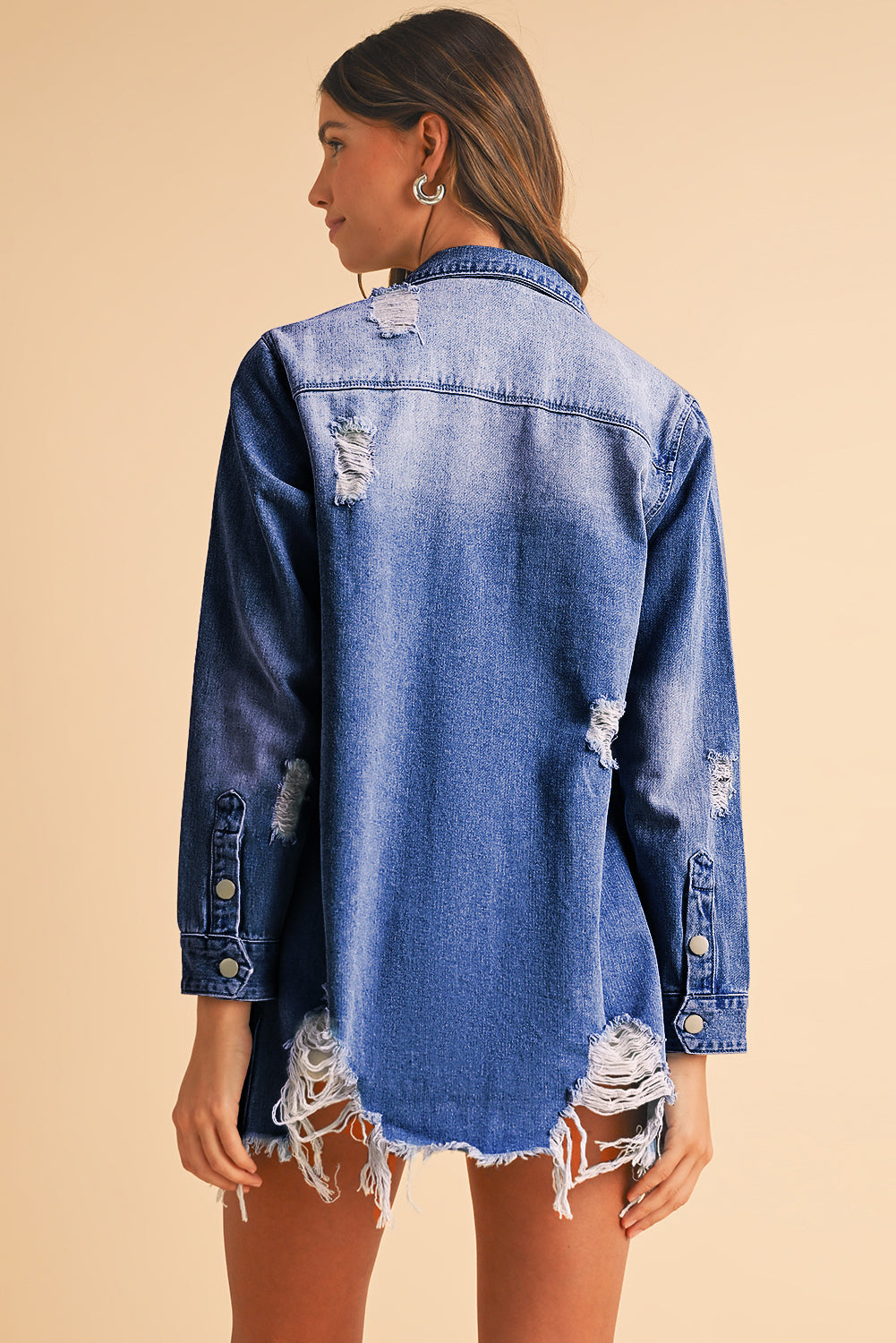 Veste longue en jean | Déchirée | Pour FEMMES