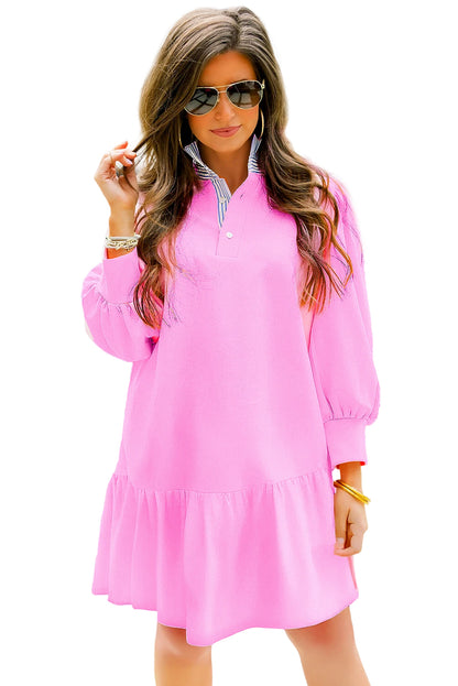 Robe rose à manches longues "Sophia"