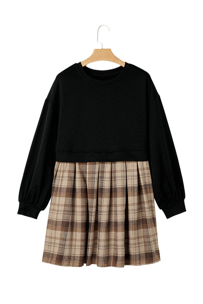 Robe courte en pull | Manches longues