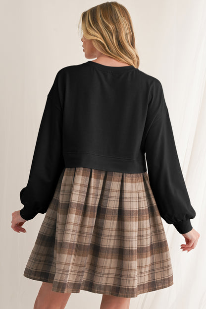 Robe courte en pull | Manches longues
