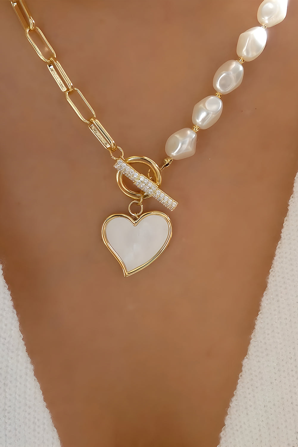 Pearl Necklace | Heart Pendant | For Women