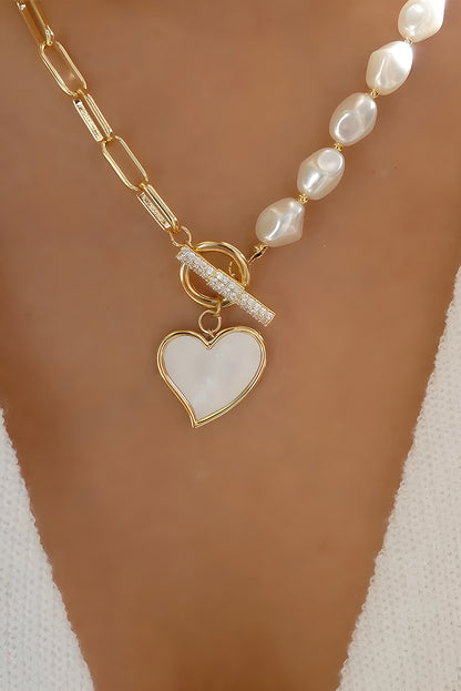 Pearl Necklace | Heart Pendant | For Women